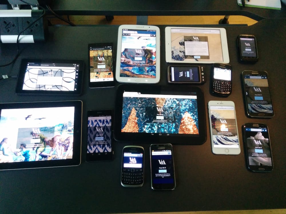 Multiple devices being used to test the splash screen
